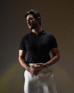 Mens Cable Knit Polo